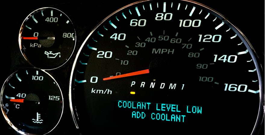 Car Coolant Level Low Warning Light